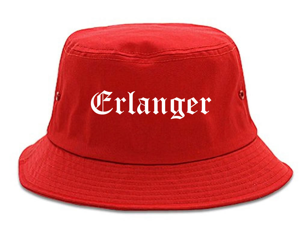 Erlanger Kentucky KY Old English Mens Bucket Hat Red