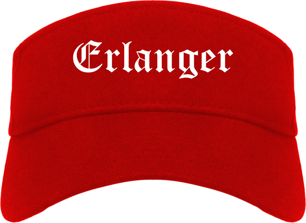 Erlanger Kentucky KY Old English Mens Visor Cap Hat Red