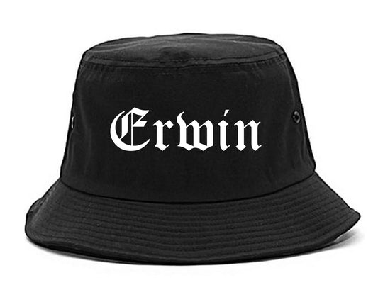 Erwin Tennessee TN Old English Mens Bucket Hat Black