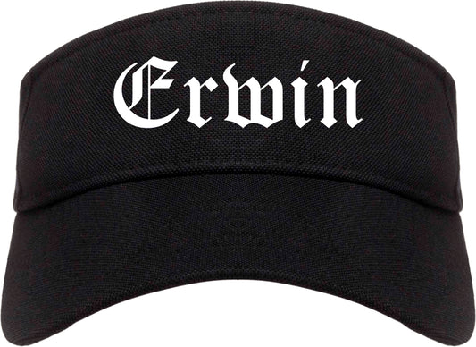 Erwin Tennessee TN Old English Mens Visor Cap Hat Black