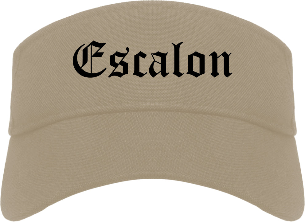 Escalon California CA Old English Mens Visor Cap Hat Khaki