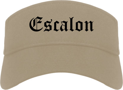 Escalon California CA Old English Mens Visor Cap Hat Khaki