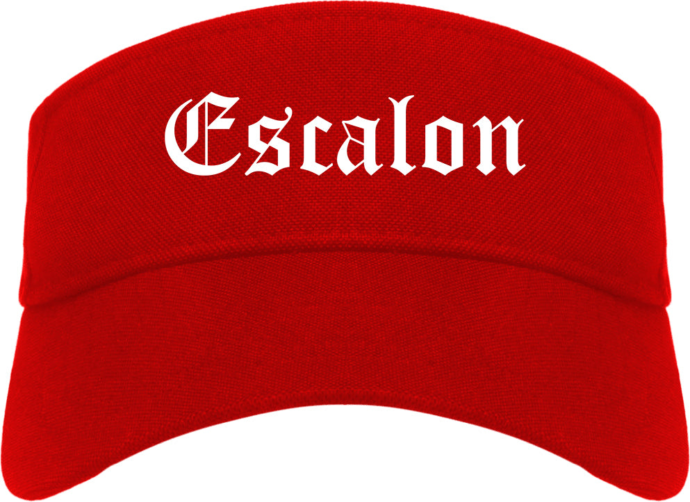 Escalon California CA Old English Mens Visor Cap Hat Red