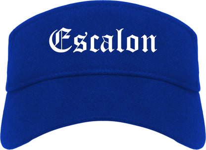 Escalon California CA Old English Mens Visor Cap Hat Royal Blue