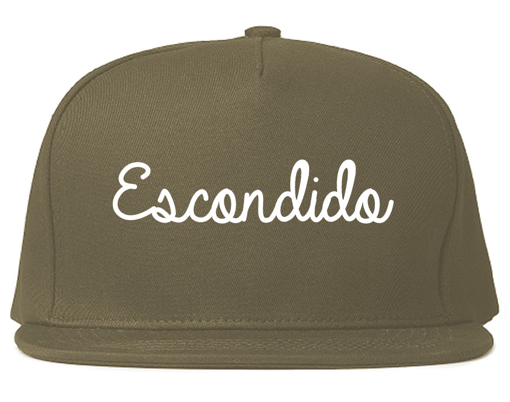 Escondido California CA Script Mens Snapback Hat Grey