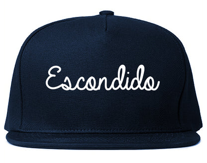 Escondido California CA Script Mens Snapback Hat Navy Blue