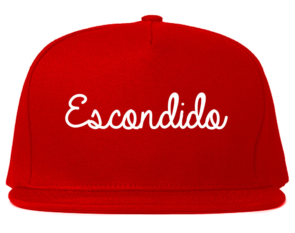 Escondido California CA Script Mens Snapback Hat Red