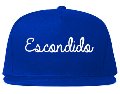 Escondido California CA Script Mens Snapback Hat Royal Blue