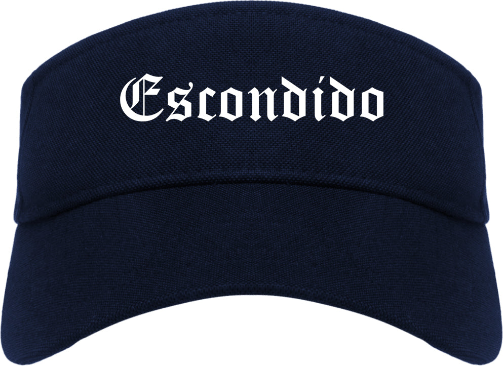 Escondido California CA Old English Mens Visor Cap Hat Navy Blue