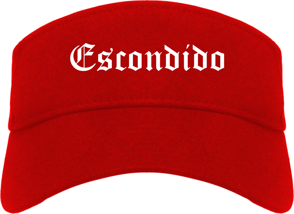 Escondido California CA Old English Mens Visor Cap Hat Red