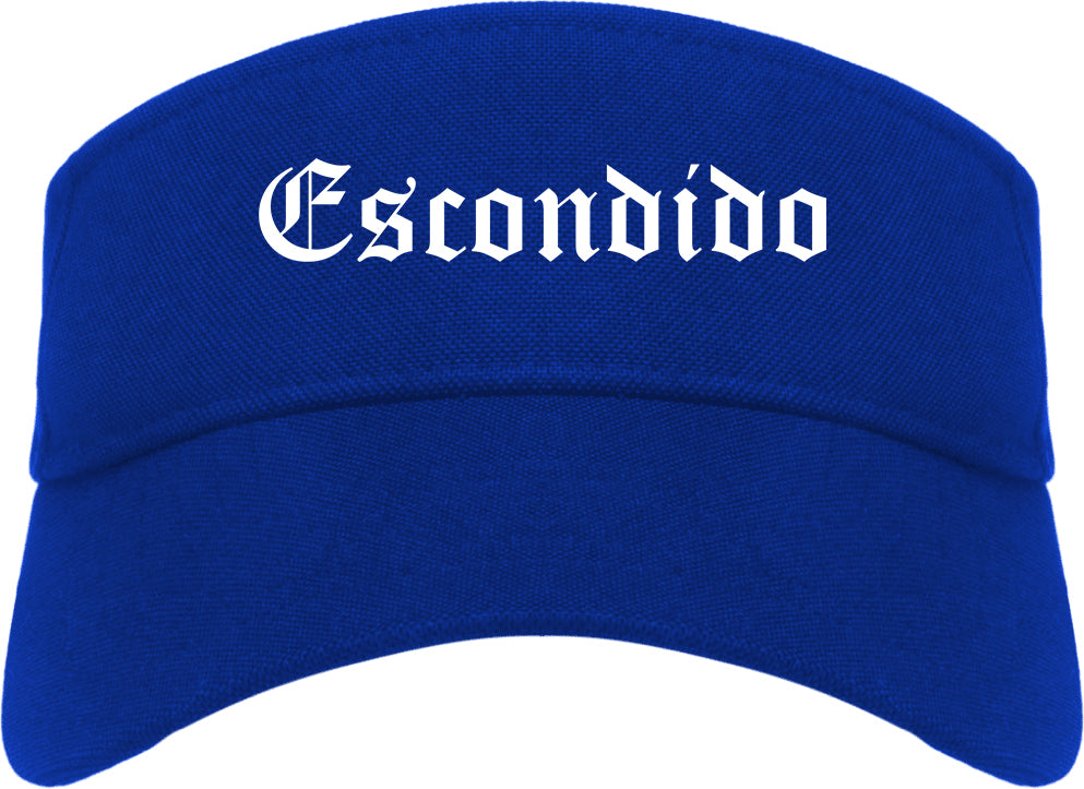 Escondido California CA Old English Mens Visor Cap Hat Royal Blue