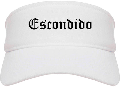 Escondido California CA Old English Mens Visor Cap Hat White