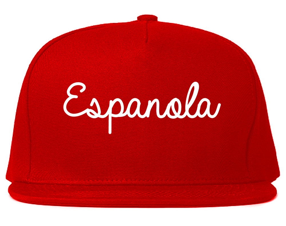Espanola New Mexico NM Script Mens Snapback Hat Red
