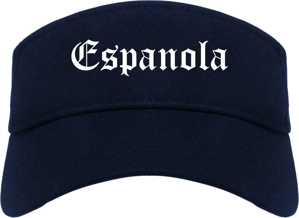 Espanola New Mexico NM Old English Mens Visor Cap Hat Navy Blue