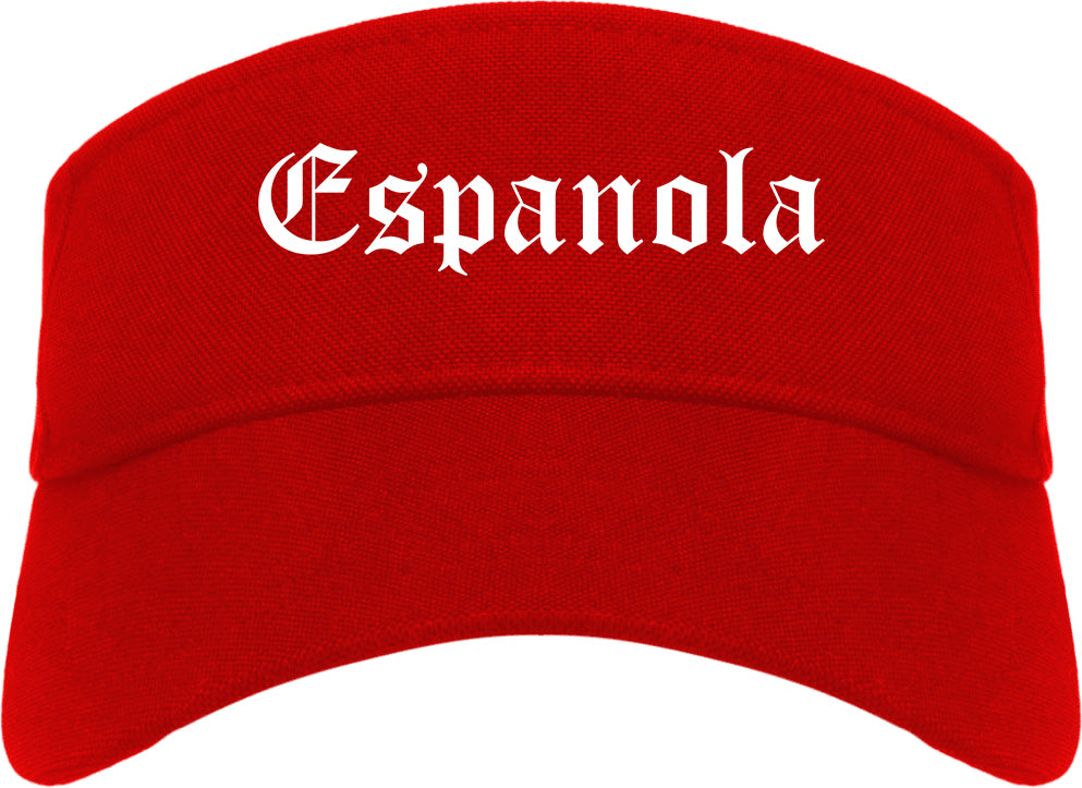 Espanola New Mexico NM Old English Mens Visor Cap Hat Red