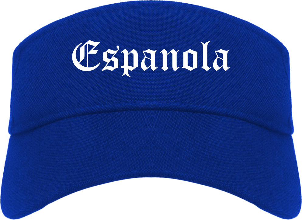 Espanola New Mexico NM Old English Mens Visor Cap Hat Royal Blue