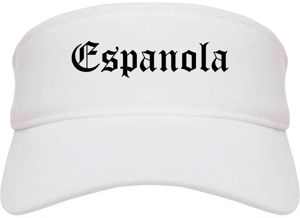 Espanola New Mexico NM Old English Mens Visor Cap Hat White