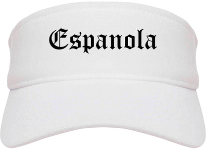 Espanola New Mexico NM Old English Mens Visor Cap Hat White