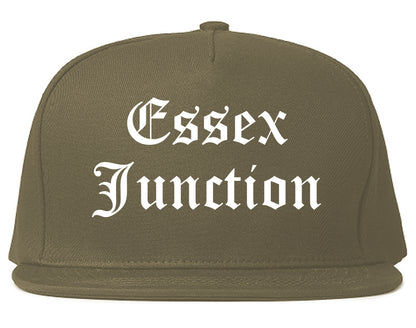 Essex Junction Vermont VT Old English Mens Snapback Hat Grey