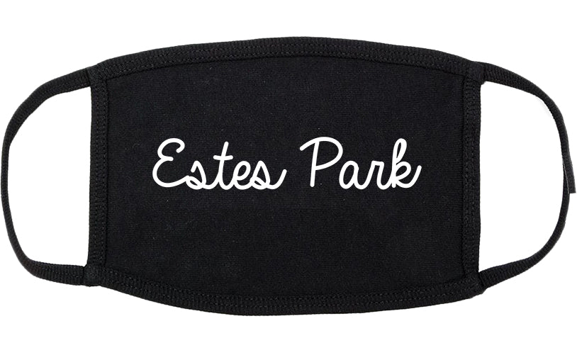 Estes Park Colorado CO Script Cotton Face Mask Black