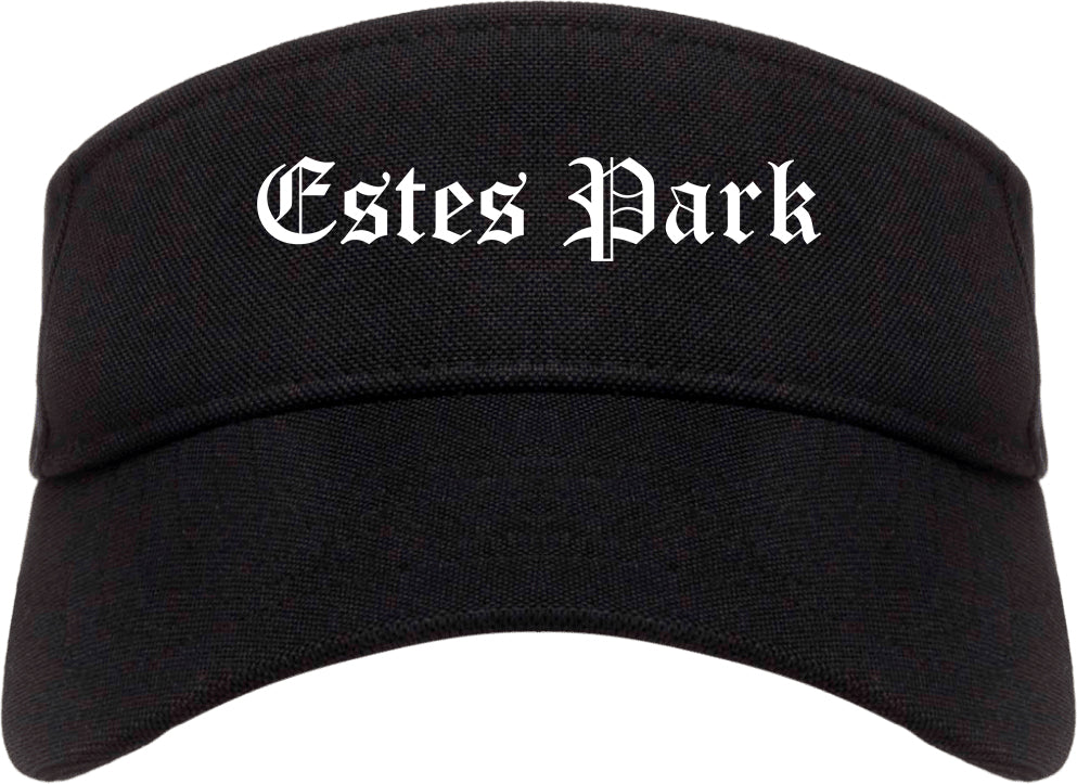 Estes Park Colorado CO Old English Mens Visor Cap Hat Black