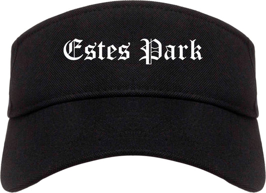Estes Park Colorado CO Old English Mens Visor Cap Hat Black