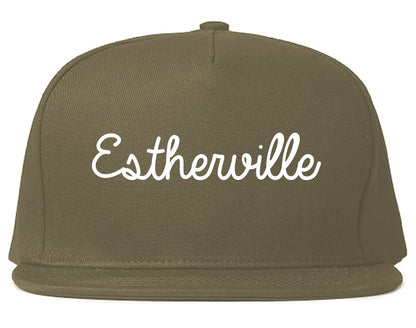Estherville Iowa IA Script Mens Snapback Hat Grey