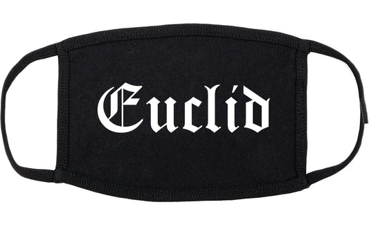 Euclid Ohio OH Old English Cotton Face Mask Black
