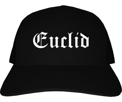 Euclid Ohio OH Old English Mens Trucker Hat Cap Black