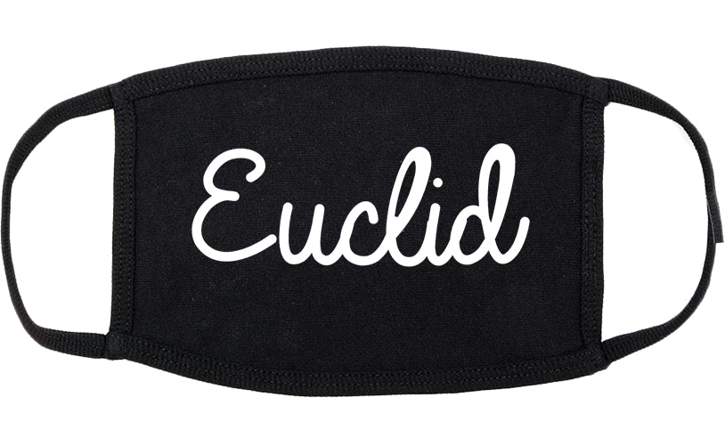 Euclid Ohio OH Script Cotton Face Mask Black