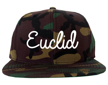 Euclid Ohio OH Script Mens Snapback Hat Army Camo