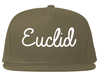 Euclid Ohio OH Script Mens Snapback Hat Grey