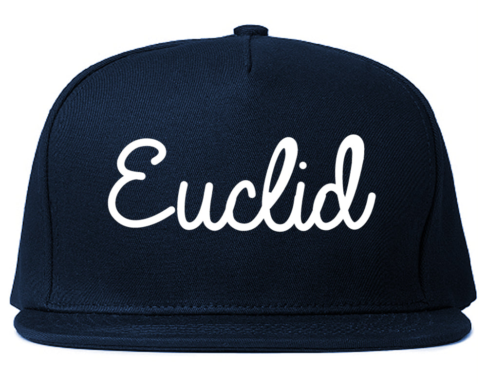 Euclid Ohio OH Script Mens Snapback Hat Navy Blue