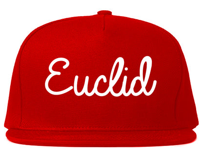 Euclid Ohio OH Script Mens Snapback Hat Red