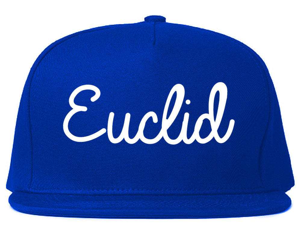 Euclid Ohio OH Script Mens Snapback Hat Royal Blue