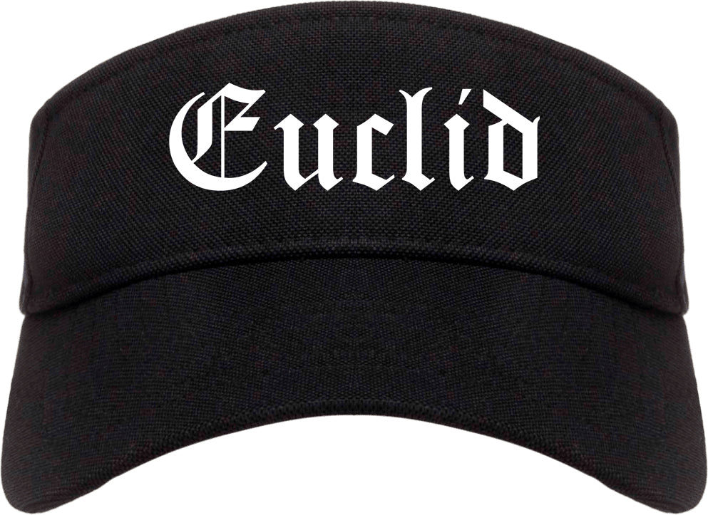 Euclid Ohio OH Old English Mens Visor Cap Hat Black