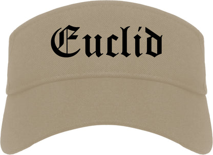 Euclid Ohio OH Old English Mens Visor Cap Hat Khaki