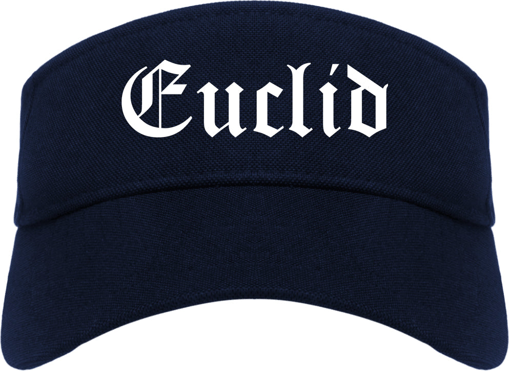 Euclid Ohio OH Old English Mens Visor Cap Hat Navy Blue