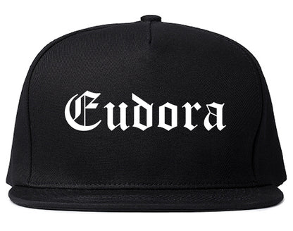 Eudora Kansas KS Old English Mens Snapback Hat Black