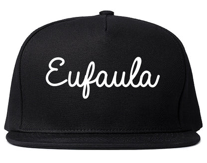 Eufaula Alabama AL Script Mens Snapback Hat Black