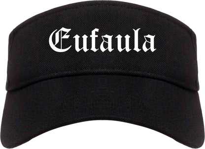 Eufaula Alabama AL Old English Mens Visor Cap Hat Black