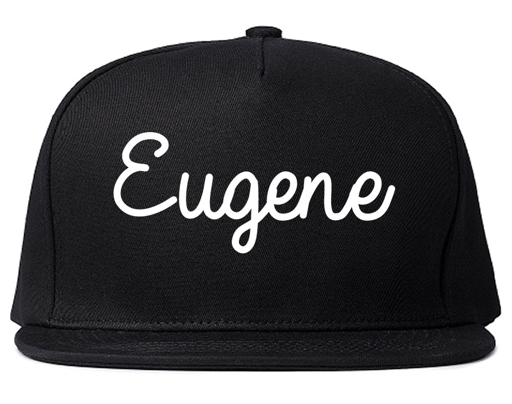 Eugene Oregon OR Script Mens Snapback Hat Black