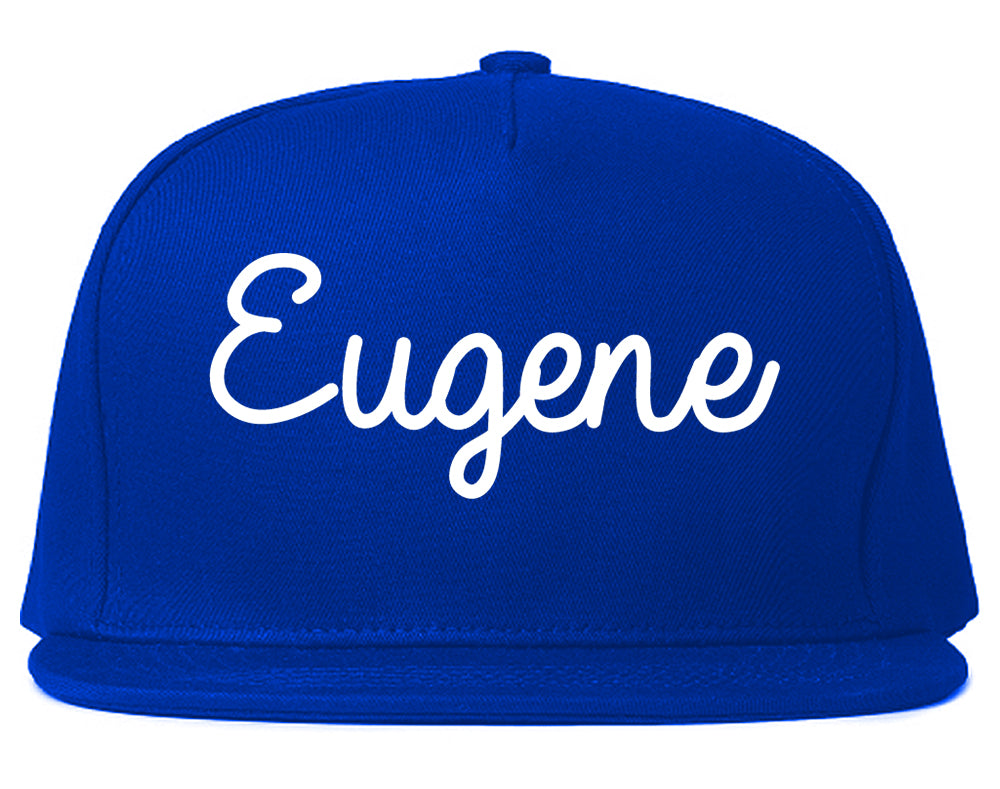 Eugene Oregon OR Script Mens Snapback Hat Royal Blue