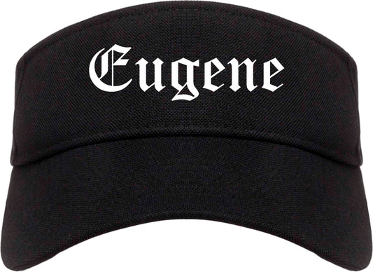 Eugene Oregon OR Old English Mens Visor Cap Hat Black