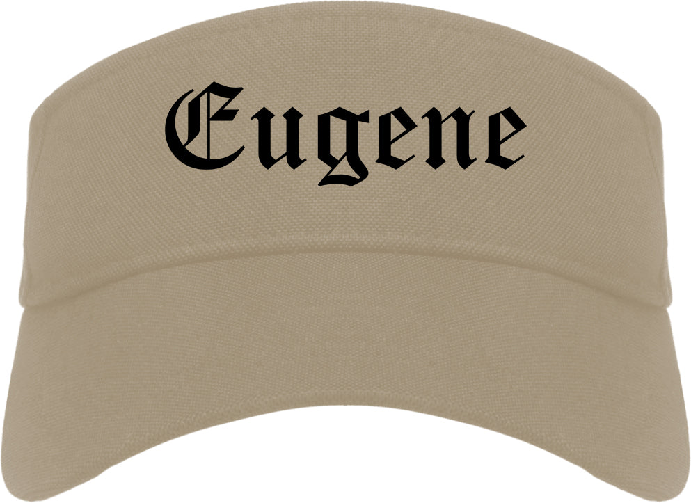 Eugene Oregon OR Old English Mens Visor Cap Hat Khaki