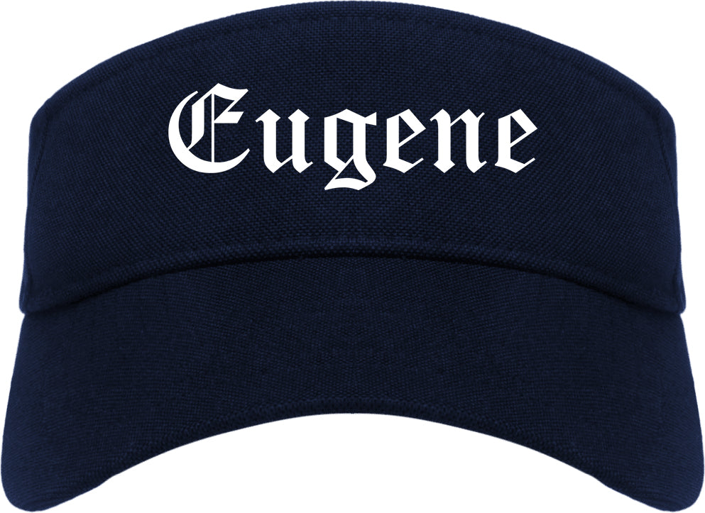 Eugene Oregon OR Old English Mens Visor Cap Hat Navy Blue