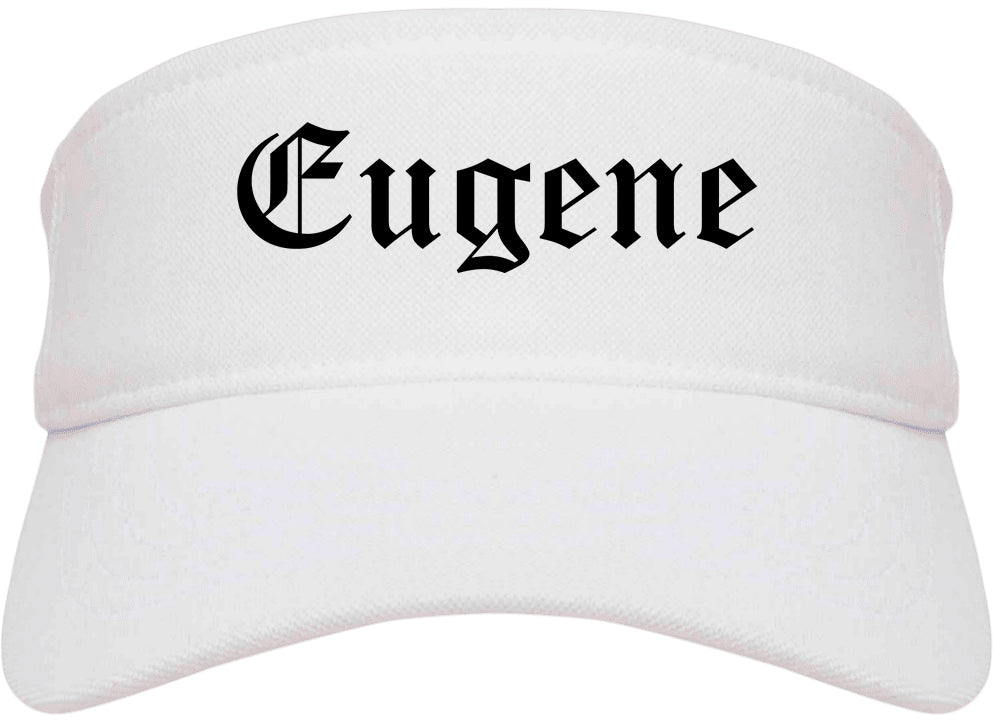 Eugene Oregon OR Old English Mens Visor Cap Hat White