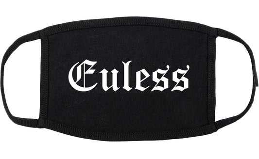 Euless Texas TX Old English Cotton Face Mask Black