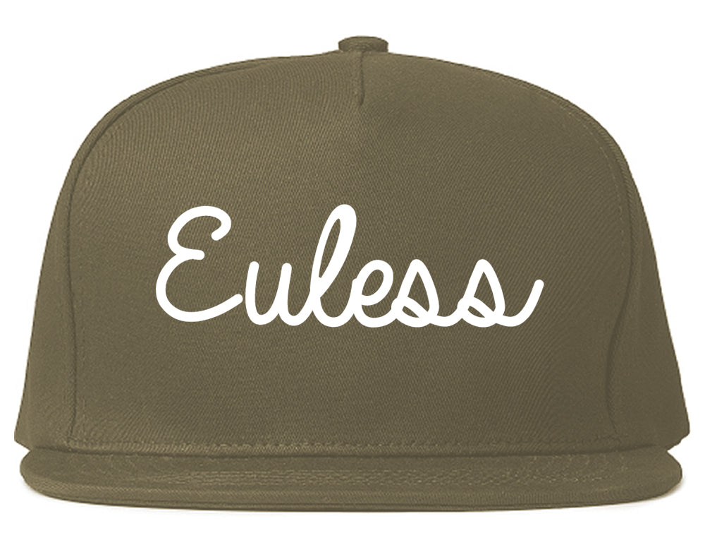 Euless Texas TX Script Mens Snapback Hat Grey