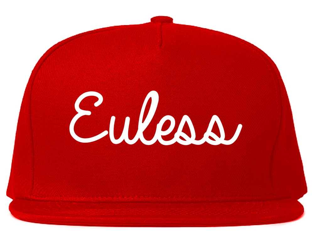 Euless Texas TX Script Mens Snapback Hat Red